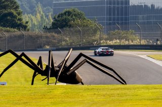 #004 Ferrari 296 GT3 of Tony Davis, HP-TECH Motorsport, GT America, SRO3, SRO America, Barber Motorsports Park, Leeds, AL, September 2025.
 | Brian Cleary/SRO