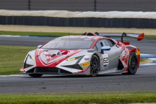#62 Lamborghini Huracan Super Trofeo of Evan King, Flying Lizard Motorsports, GT AMmrica, SRO3, SRO America, Indianapolis Motor Speedway, Sonoma, CA, March 2025.
 | Brian Cleary/SRO