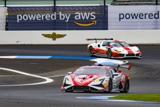 #62 Lamborghini Huracan Super Trofeo of Evan King, Flying Lizard Motorsports, GT AMmrica, SRO3, SRO America, Indianapolis Motor Speedway, Sonoma, CA, March 2025.
 | Brian Cleary/SRO
