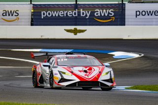 #62 Lamborghini Huracan Super Trofeo of Evan King, Flying Lizard Motorsports, GT AMmrica, SRO3, SRO America, Indianapolis Motor Speedway, Sonoma, CA, March 2025.
 | Brian Cleary/SRO