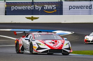 #62 Lamborghini Huracan Super Trofeo of Evan King, Flying Lizard Motorsports, GT AMmrica, SRO3, SRO America, Indianapolis Motor Speedway, Sonoma, CA, March 2025.
 | Brian Cleary/SRO