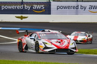 #62 Lamborghini Huracan Super Trofeo of Evan King, Flying Lizard Motorsports, GT AMmrica, SRO3, SRO America, Indianapolis Motor Speedway, Sonoma, CA, March 2025.
 | Brian Cleary/SRO