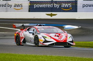 #62 Lamborghini Huracan Super Trofeo of Evan King, Flying Lizard Motorsports, GT AMmrica, SRO3, SRO America, Indianapolis Motor Speedway, Sonoma, CA, March 2025.
 | Brian Cleary/SRO