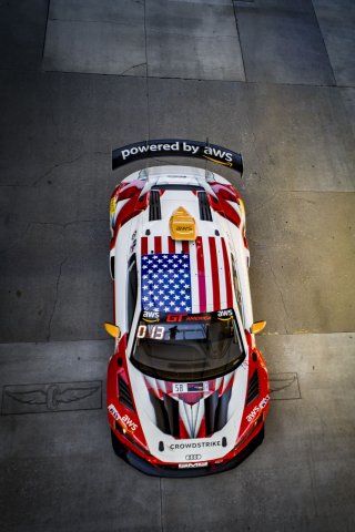 #58 Audi R8 LMS GT2 of CJ Moses, GMG Racing, GT America, SRO 2, SRO America, Indianapolis Motor Speedway, Sonoma, CA, March 2025.
 | Brian Cleary/SRO