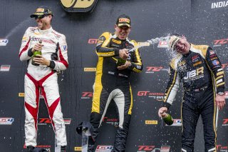 #58 Audi R8 LMS GT2 of CJ Moses, GMG Racing, GT America, SRO 2, #2 Aston Martin VantageAMR GT3 EVO, of Jason Bell, Racers Edge Motorsports, SRO 3, SRO America, Indianapolis Motor Speedway, Sonoma, CA, March 2025.
 | Brian Cleary/SRO