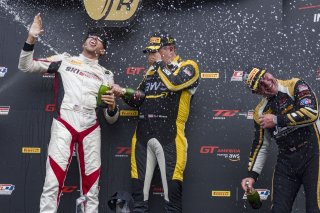 #58 Audi R8 LMS GT2 of CJ Moses, GMG Racing, GT America, SRO 2, #2 Aston Martin VantageAMR GT3 EVO, of Jason Bell, Racers Edge Motorsports, SRO 3, SRO America, Indianapolis Motor Speedway, Sonoma, CA, March 2025.
 | Brian Cleary/SRO