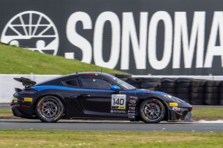 #140 Porsche 718 Cayman GT4 RS Clubsport of Mark Crigler, Paradise Performance Engineering, GT America, GT4, SRO America, Sonoma Raceway, Sonoma, CA, March 2025.
 | Brian Cleary/SRO