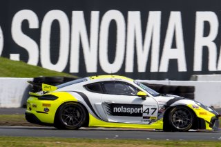 #47 Porsche 718 Cayman GT4 RS Clubsport of Matt Travis, NOLASPORT, GT America, GT4, SRO America, Sonoma Raceway, Sonoma, CA, March 2025.
 | Brian Cleary/SRO