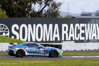 #39 Aston Martin Vantage AMR GT4 of Max Hewitt, van den Steur Racing, GT America, GT4, SRO America, Sonoma Raceway, Sonoma, CA, March 2025.
 | Brian Cleary/SRO