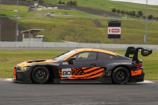 #80  BMW M4 GT4 (G82) EVO of Elias Sabo, Flying Lizards Motorsports, GT America, SRO3, SRO America, Sonoma Raceway, Sonoma, CA, March 2025.
 | Brian Cleary/SRO