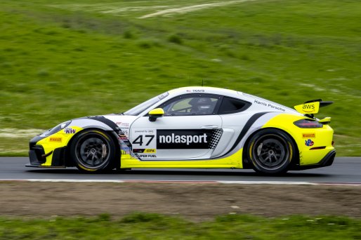 #47 Porsche 718 Cayman GT4 RS Clubsport of Matt Travis, NOLASPORT, GT America, GT4, SRO America, Sonoma Raceway, Sonoma, CA, March 2025.
 | Brian Cleary/SRO
