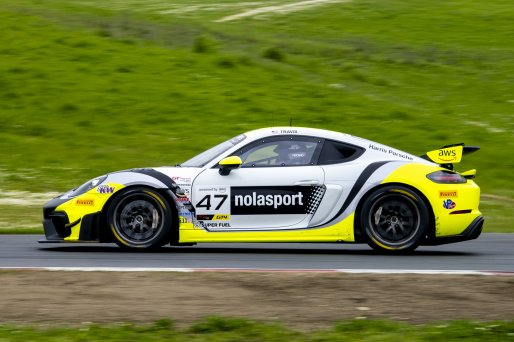 #47 Porsche 718 Cayman GT4 RS Clubsport of Matt Travis, NOLASPORT, GT America, GT4, SRO America, Sonoma Raceway, Sonoma, CA, March 2025.
 | Brian Cleary/SRO