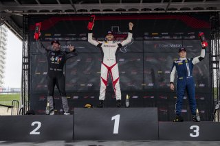 #56 Audi R8 LMS GT3 EVOII of Memo Gidley, SKI AUTOSPORTS, GT America, SRO3, SRO America, Circuit of The Americas, Austin, TX, Apr 24 - 26, 2026, #32 Porsche 911 GT3-R (992) EVO of Kyle Washington, GMG Racing, #115 Ferrari 296 GT3 of Jason McCarthy, One11  | Andrew Miterko Photography LLC &copy;2026