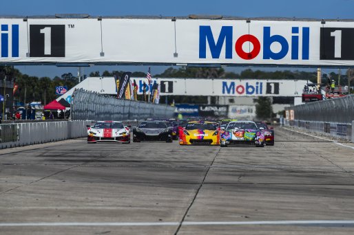Start Race 2, #32 Porsche 911 GT3-R (992) EVO of Kyle Washington, GMG Racing, GT America, SRO3, SRO America, Sebring International Raceway, Sebring, FL, May 7 - 10, 2026, #70 Callaway Corvette C7 GT3-R of Mirco Schultis, MISHUMOTORS
 | Andrew Miterko Photography LLC &copy;2026