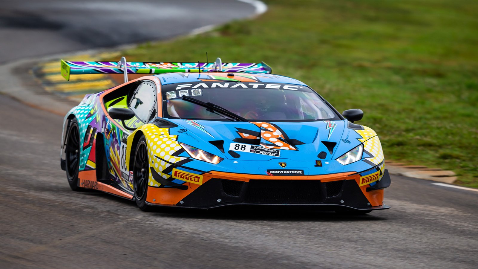 Harward, Lamborghini Leads Damp Practice Session at VIR
